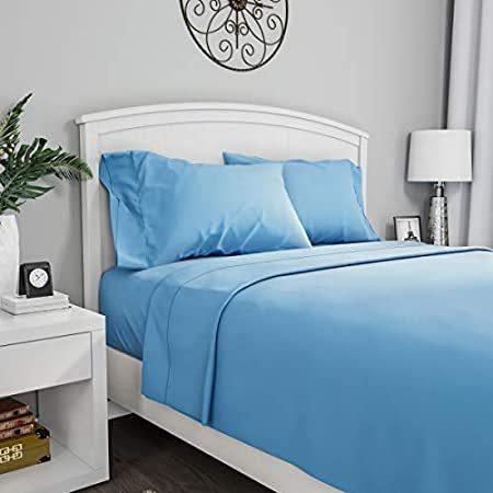 憧れの Microfiber Brushed Blue Home, 特別価格Lavish Set-3 S好評販売中 Flat & Linens-Fitted Bed Piece ベッドカバー