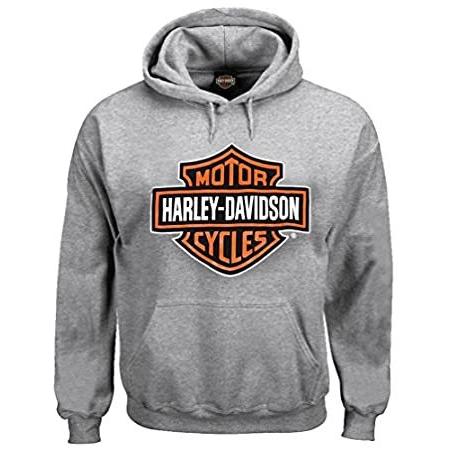 【お買得】 Men's 特別価格Harley-Davidson Sweatshirt, (S)好評販売中 30296627 Gray Hoodie, Shield & Bar ライダースジャケット