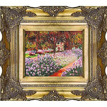【完売】  18" フレーム入り油絵 Giverny at Garden Artist's Pastiche La x MON2464-FR-6996G8 16" レリーフ、アート