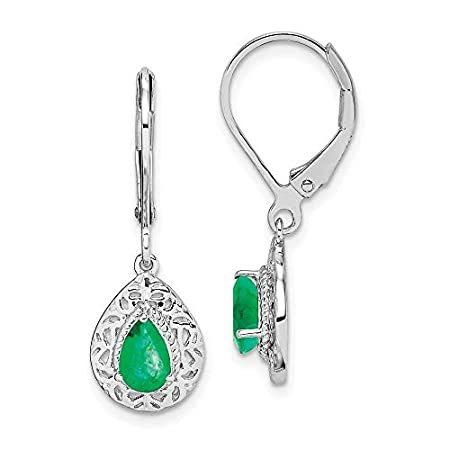 ランキングや新製品 Lever Teardrop Emerald Green Silver Sterling 特別価格925 Back Dr好評販売中 Earrings Leverback イヤリング