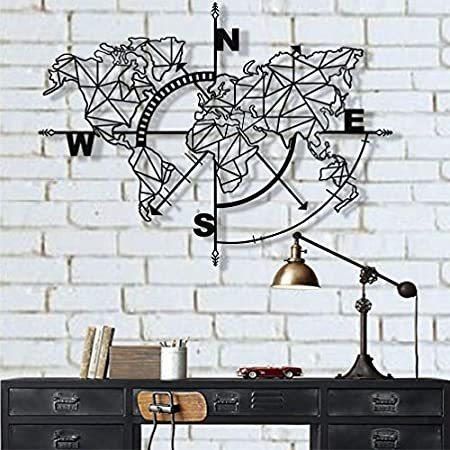 オンラインストア超特価 通販 特別価格metal Yahoo ショッピング World Work Wall Wall Meta好評販売中 Metal Map Geometric Decor Compass Art Art B07p91yg75 Smartup 処分特価品 Awarenessworks Yogipro Co