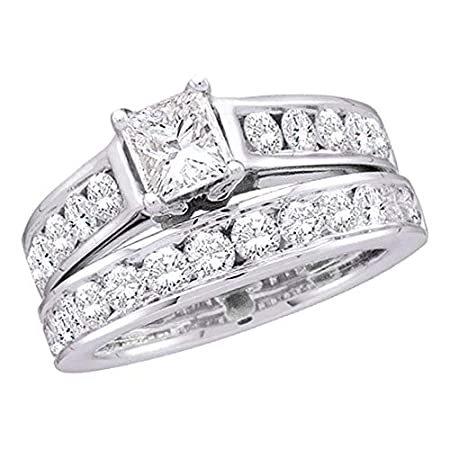 最旬ダウン 特別価格Solid Engageme好評販売中 Wedding Bridal Solitaire Diamond Cut Princess Gold White 14k 指輪
