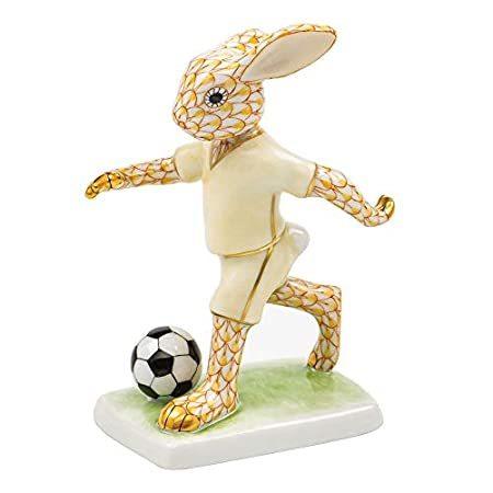 2021春大特価セール！ Soccer Herend Bunny Fishnet Butterscotch Figurine Rabbit その他