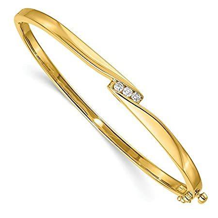最高の品質の  Cuff Bangle Diamond VS Gold Yellow 14k 特別価格Solid Bracelet cttw.)好評販売中 (.123 ペアブレスレット、バングル