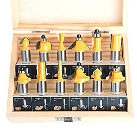 Kowood Router Bits Set Of 12 Pieces 1 2 Inch Woodwork Tools For Beginners