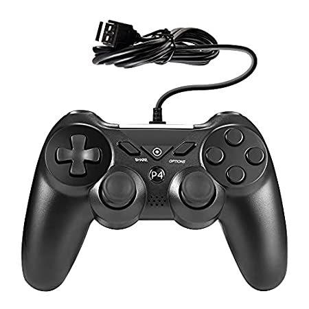 新版 有線コントローラー PS4 プレイステーション4用 Pro用 Slimm/PS4 PS4/PS4 デュアル振動有線PS4コントローラー PC用ゲームコントローラー