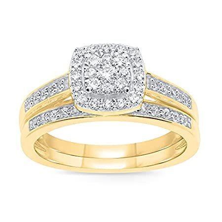 欧米から貴方にとって価値あるものをお届けします。 特別価格10K Yellow Gold .50 Carat Real Diamond Engagement Ring Wedding Band Bridal 好評販売中