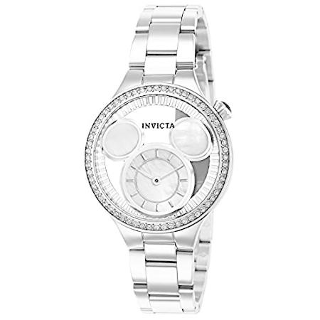 【開店記念セール！】 Tone Silver Edition Limited Disney 36263 Women's Invicta Crystal 36MM Bezel 腕時計