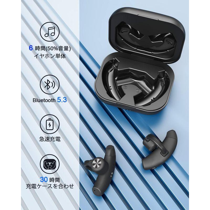 良質で安価な製品 骨伝導イヤホン 完全ワイヤレス こつでんどう イヤホン bluetooth 人間工学設計 耳掛け 左右分離型ヘッドセット 30時間再生 片耳