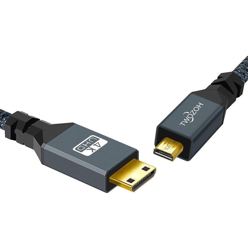 Twozoh Micro HDMI to Mini HDMI 変換 ケーブル 0.5M (タイプD-タイプC) 4K 60Hz、ミニHDMI｜smaruko2｜02