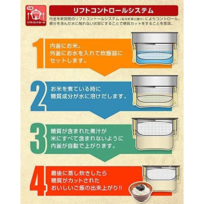 THANKO 糖質カット炊飯器 匠 SLCABRCK 低糖質 通常炊飯モード付｜smaruko2｜03