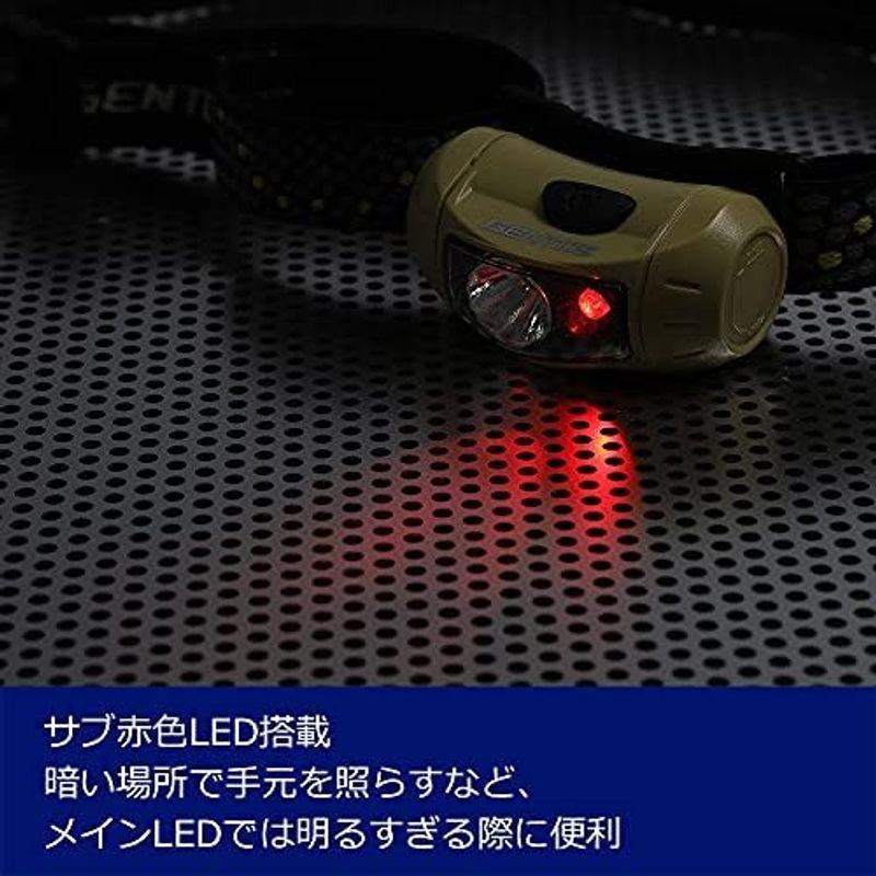 GENTOS(ジェントス) LED ヘッドライト 単3電池式 120ルーメン 防水 CP-195DB アウトドア 防災 赤色サブLED ブラ｜smaruko2｜09