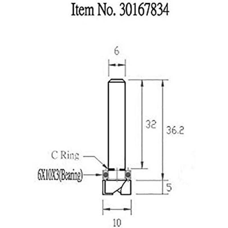 STAX TOOLS TopBearingPatternBit (トップ ベアリング パターン)ヒンジ用10mm×25mm 30169472｜smaruko2｜04