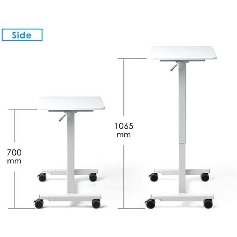 イーサプライ 上下昇降式デスク ガス圧昇降式 横幅60cm 奥行45cm 昇降幅36.5cm 座りすぎ防止 ノートパソコン台 キャスター付き｜smaruko｜08