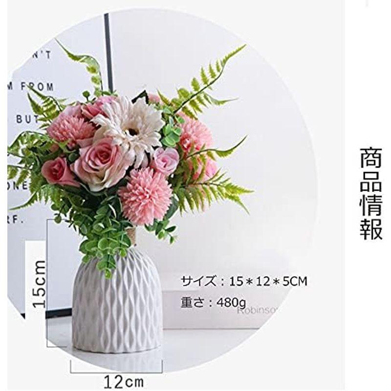 花瓶 花器 フラワーベース セラミック 15CM1個入りおしゃれ 北欧 インテリア （ホワイト）｜smaruko｜20
