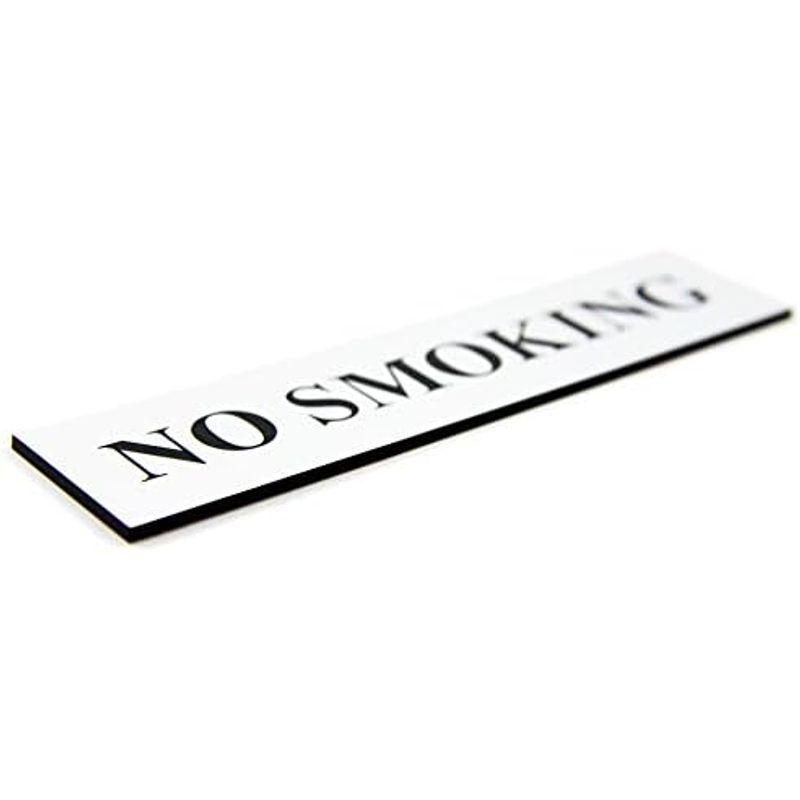 禁煙 NO SMOKING ホワイト 横型 130×30mm サインプレート 高耐候性アクリル 両面テープ付｜smaruko｜04