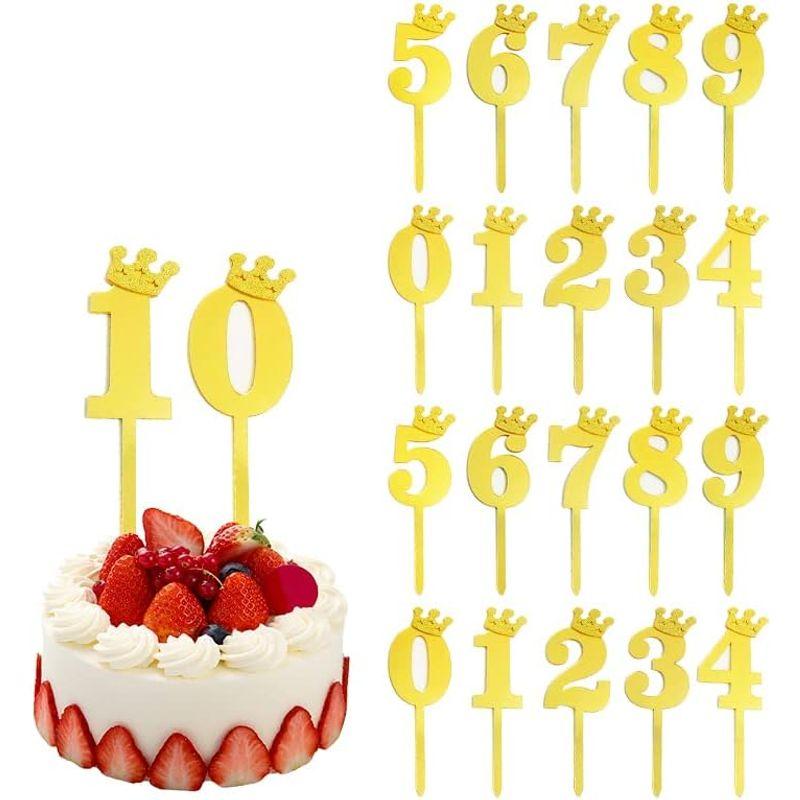 ケーキトッパー キラキラ カップケーキ お誕生日 パーティーの装飾 結婚記念日 お菓子 飾り付 数字0-9 各数字2個…｜smaruko｜16