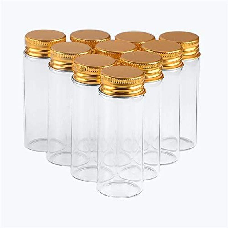 透明なガラス瓶にはアルミ蓋が付いています。金色の螺旋状のアルミ蓋です。容量は50 ml-6個です。｜smaruko｜15