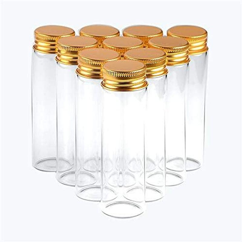 透明なガラス瓶にはアルミ蓋が付いています。金色の螺旋状のアルミ蓋です。容量は50 ml-6個です。｜smaruko｜04