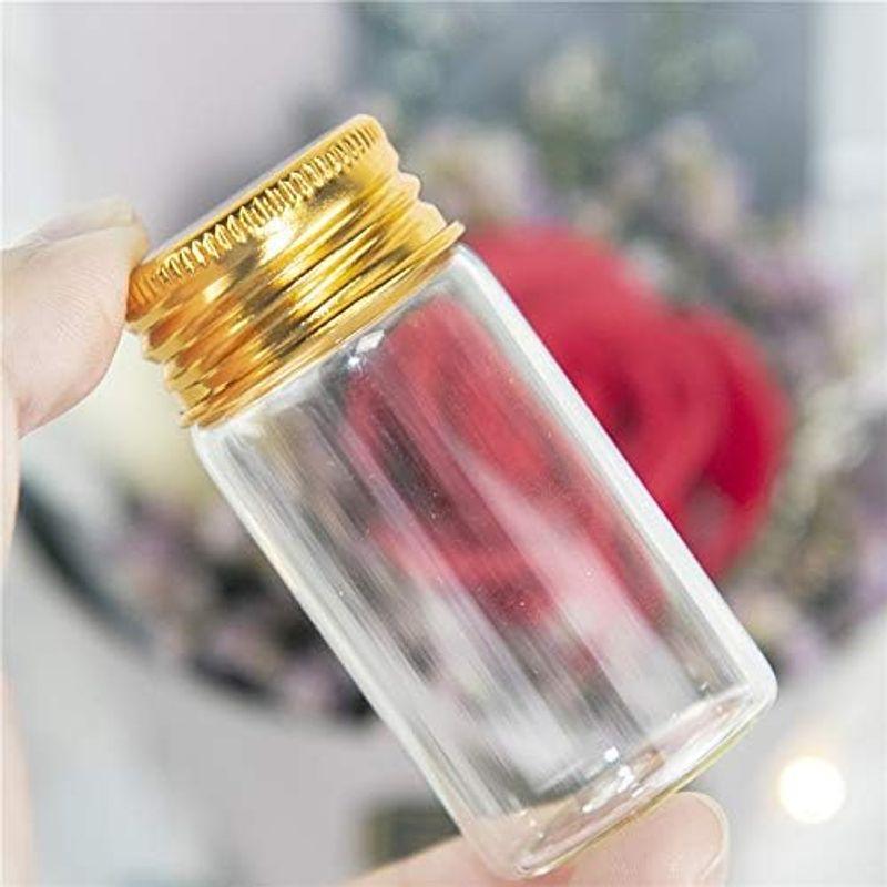 透明なガラス瓶にはアルミ蓋が付いています。金色の螺旋状のアルミ蓋です。容量は50 ml-6個です。｜smaruko｜10