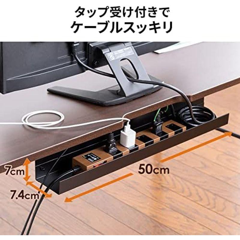 イーサプライ ローデスク ローテーブル 昇降 横幅120cm 奥行60cm 高さ5段階 40?52cm タップ受け クランプ対応 ブラウン｜smaruko｜03