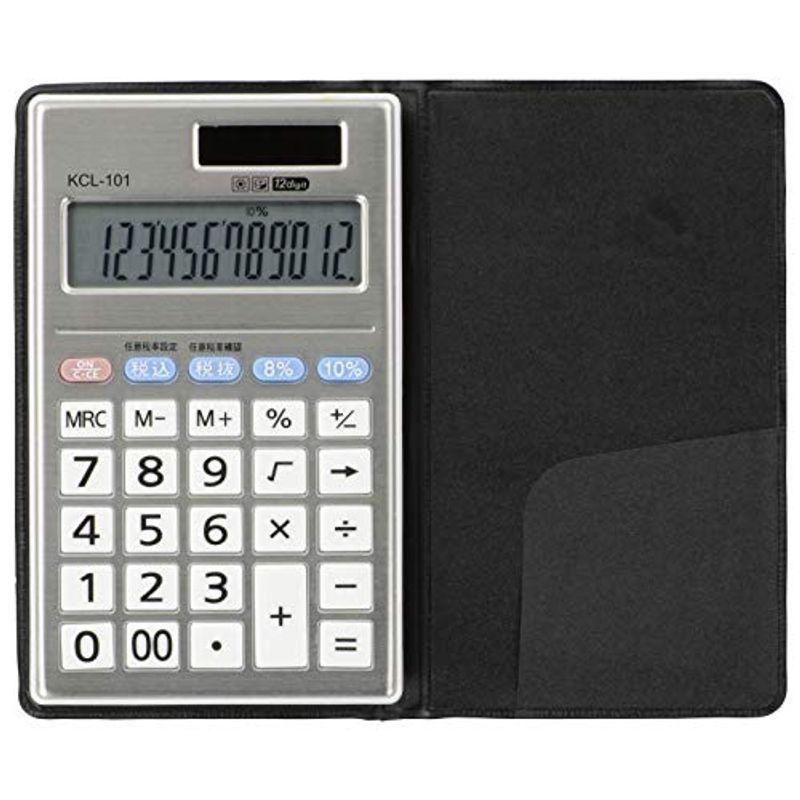 超人気の OHM KCL-101 12桁 手帳タイプ 税率切り替え ハンディー型電卓 オフィス用スツール