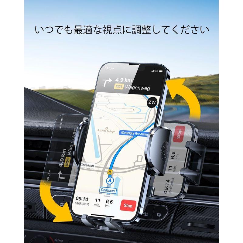 Rorhxia 車載電話ホルダー、ウィングサポート 安全運転をお楽しみください 車のエアアウトレット電話ホルダー、iPhone 14、13、｜smatrshops｜07