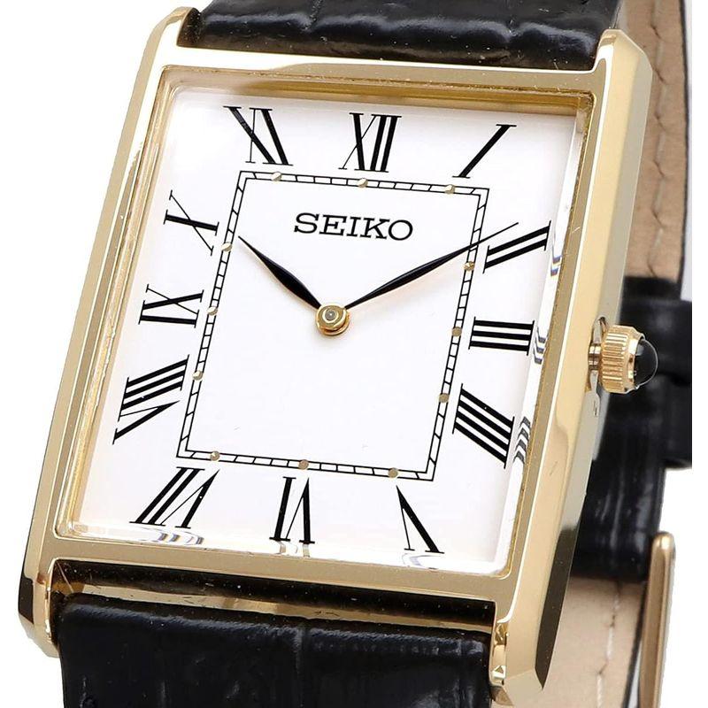 セイコー SEIKO 腕時計 メンズ スクエアデザイン クオーツ SWR052 ホワイトダイヤル×ブラックレザーバンド 並行輸入品｜smatrshops｜03