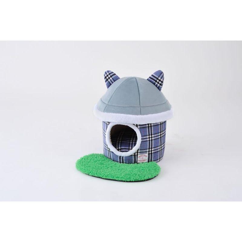 ボンビアルコン (Bonbi) 2015お庭つき ねこハウス チェックブルー｜smatrshops｜03