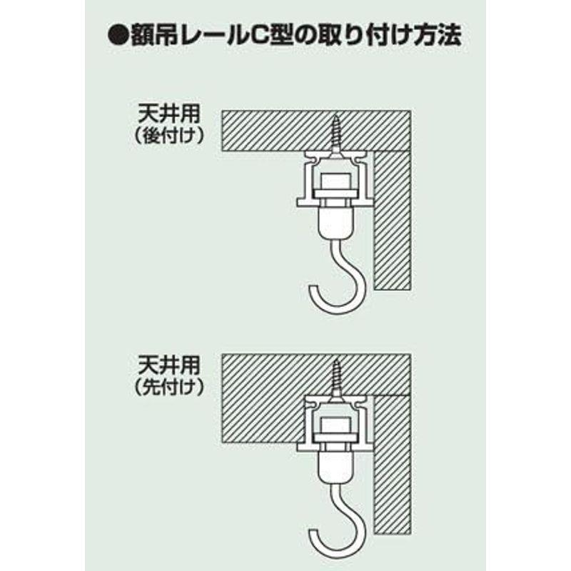 福井金属工芸 ピクチャーレールセット 幅60cm 白色 天井用 額 絵画 絵画展示 先付けタイプ 壁掛け展示 DIY 必要なパーツ全てセット｜smatrshops｜02