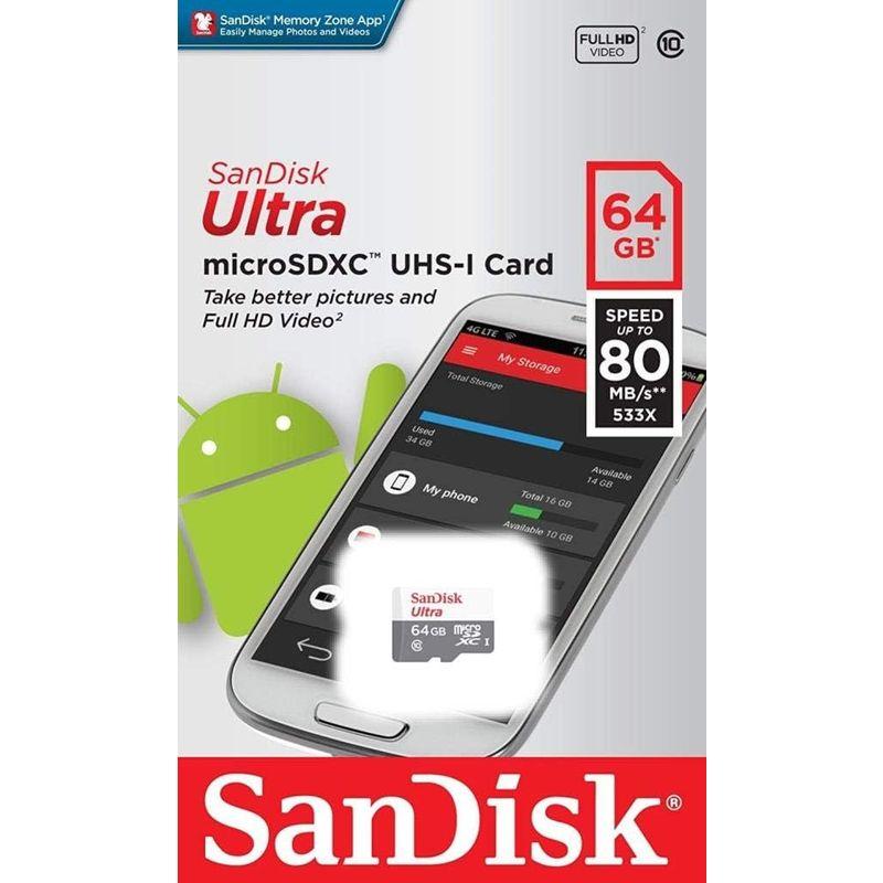 64GB SanDisk サンディスク Ultra microSDXCカード Class10 UHS-I対応 R:80MB/s 海外リテール｜smatrshops｜03
