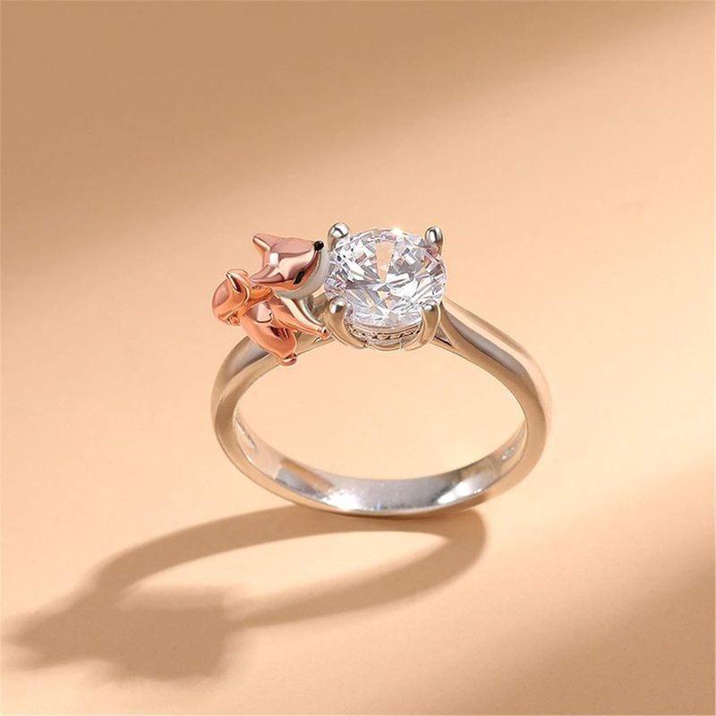 公式直営 Jeulia レディース 指輪 狐 キツ リング 金属アレルギー対応 結婚 婚約指輪 大きいサイズ 小さいサイズ 日本サイズ 専用ボックスつ