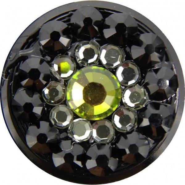 Swarovski Crystal Ring Home Button (Vitrail Medium × Black Diamond × Jet)｜smazakplus｜02