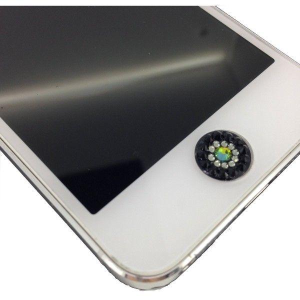 Swarovski Crystal Ring Home Button (Vitrail Medium × Black Diamond × Jet)｜smazakplus｜03