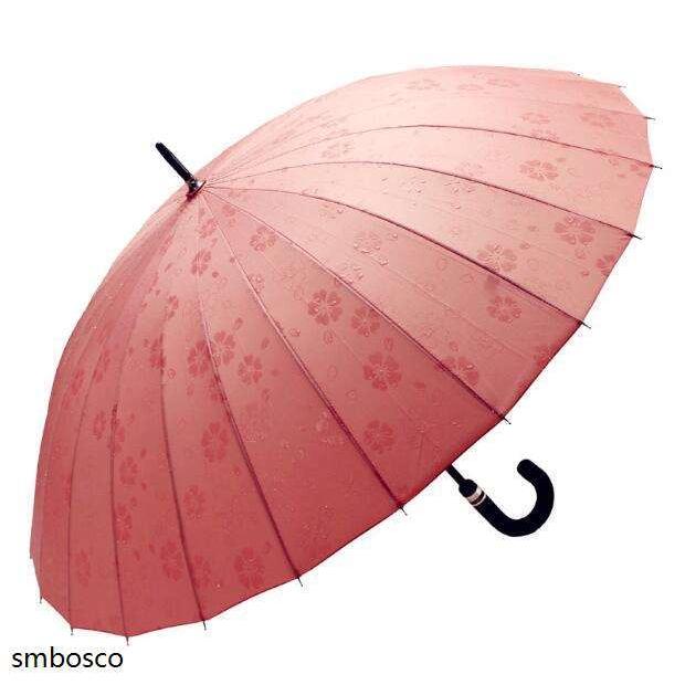 長傘 花傘 雨に濡れると花柄が浮き出る 耐風強化骨 晴雨兼用 お洒落 24