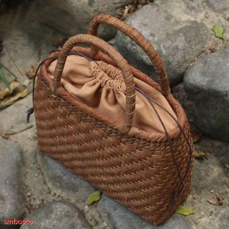 山葡萄 かごバッグ 巾着 網代編み 山ぶどう 職人手作り トートバッグ