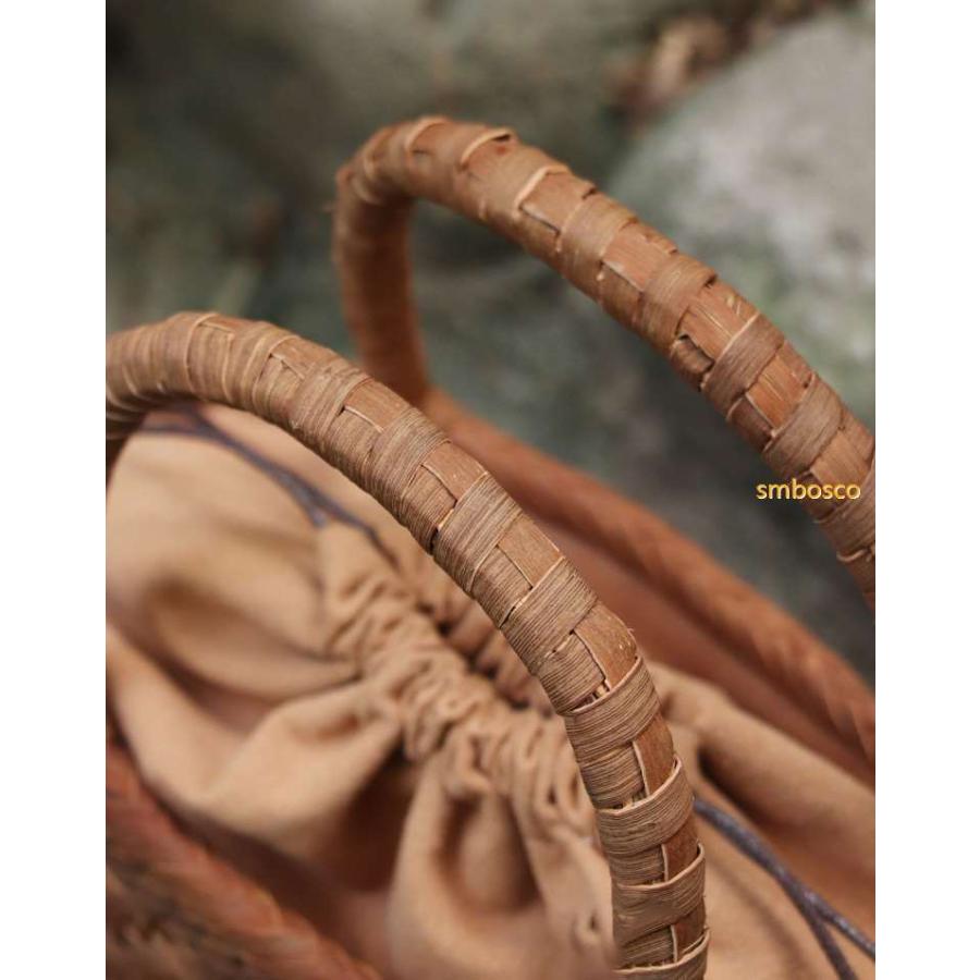 山葡萄 かごバッグ 巾着 網代編み 山ぶどう 職人手作り トートバッグ