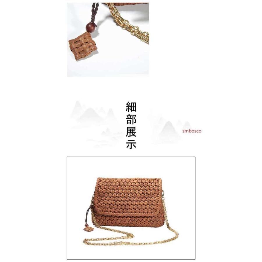 山葡萄ショルダーバッグ 山ぶどう 花編み ハンドバッグ 職人手作り 六角花編み 山ぶどうバッグの画像