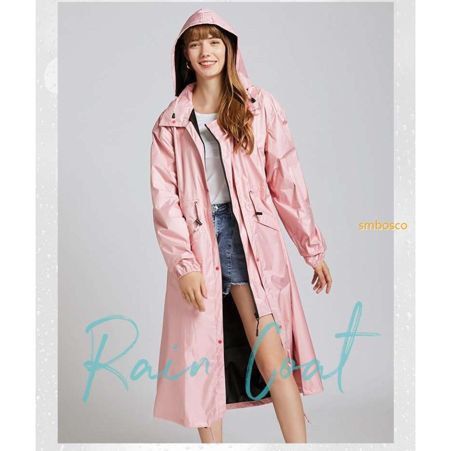 レインコート レディース ロング丈 おしゃれ 大人 カッパ フード