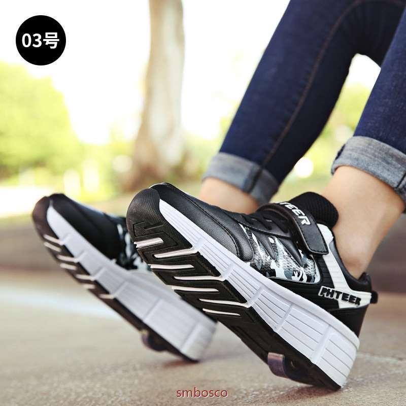 ローラーシューズ 保存版 2輪 キッズ 大人 ジュニア ローラースニーカー 大きいサイズ ファション 秋 成人 子供 ローラー取り外し可能