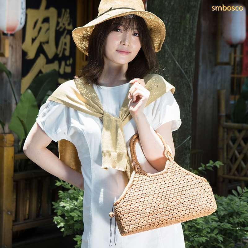 職人手作り 山葡萄かごバッグ 綿麻内布付き 山ぶどう 六角花編み 籠バッグ レディース フォーマル 山ぶどうバッグ トートバッグの画像