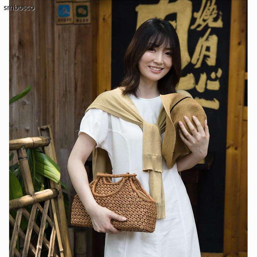 職人手作り 山葡萄かごバッグ 綿麻内布付き 山ぶどう 六角花編み 籠バッグ レディース フォーマル 山ぶどうバッグ トートバッグの画像