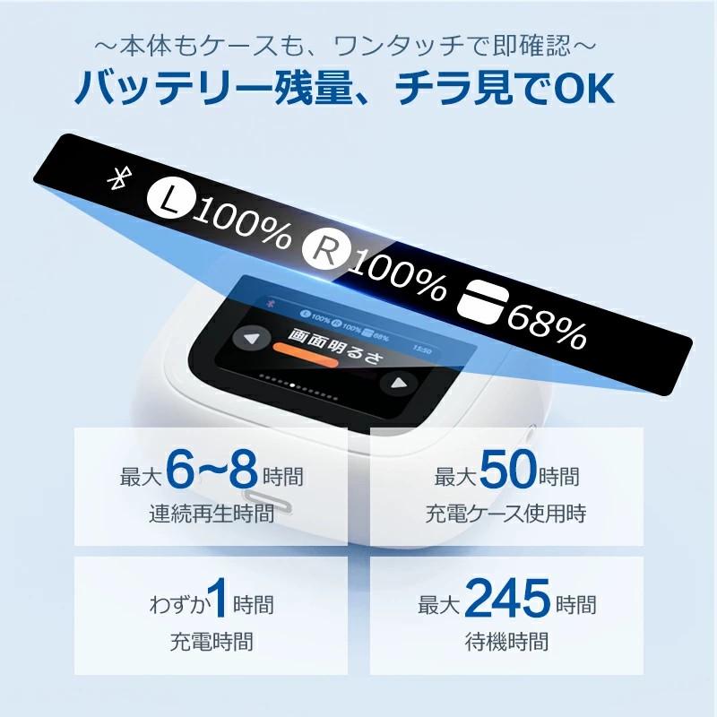 クーポン+ポイントで2508円」ワイヤレスイヤホン ANC対応 ENC通話 液晶
