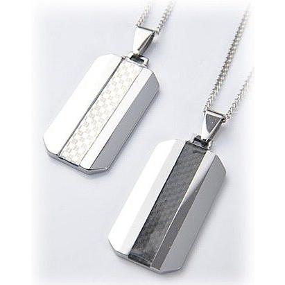 METAL EVOLUTION タングステンプレートブラックカーボンネックレス 