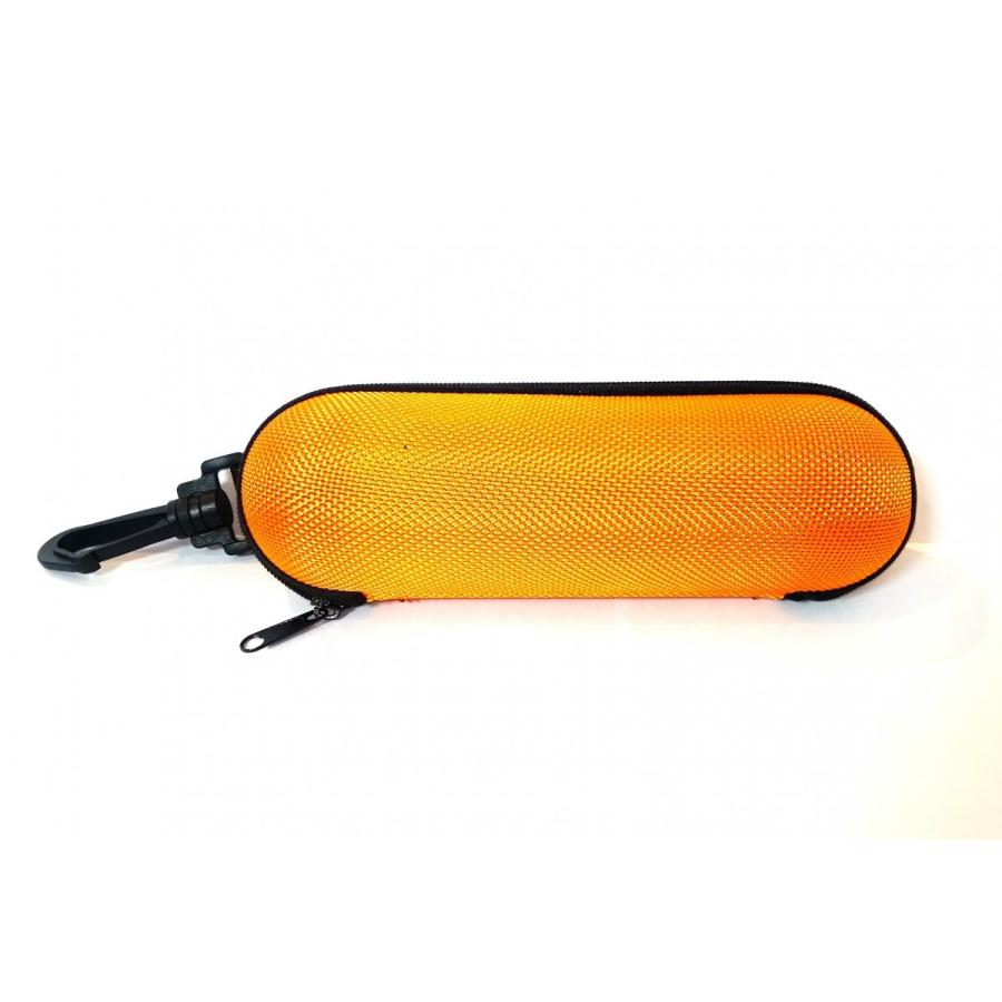フック付き！セミハードメガネケース 円柱型 オレンジ