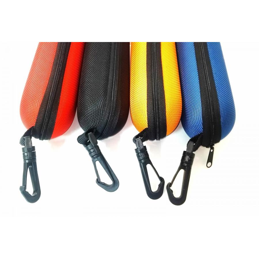 フック付き！セミハードメガネケース 円柱型 オレンジ : アクセサリー