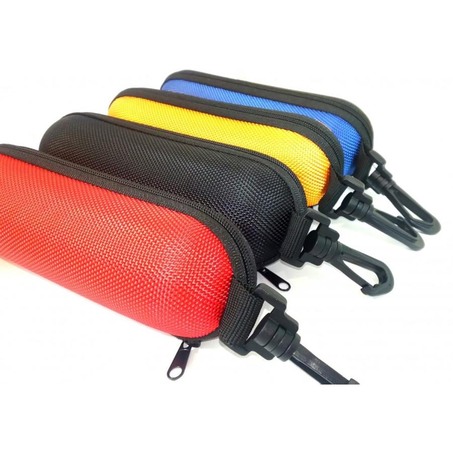 フック付き！セミハードメガネケース 円柱型 オレンジ