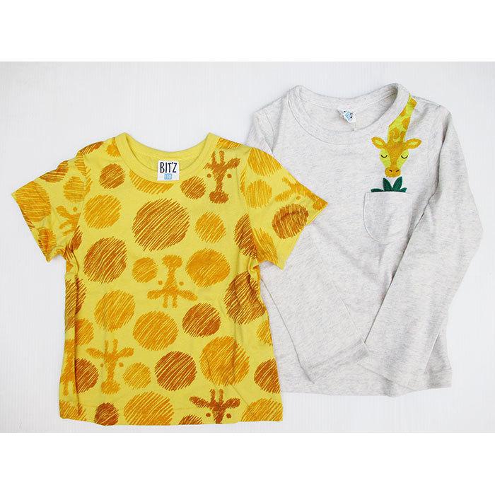 30%オフ セール 長袖 Tシャツ トップス リバーシブル ボーダー トップス 男の子 女の子 カットソー かわいい 動物 キリン｜smile-baby｜02