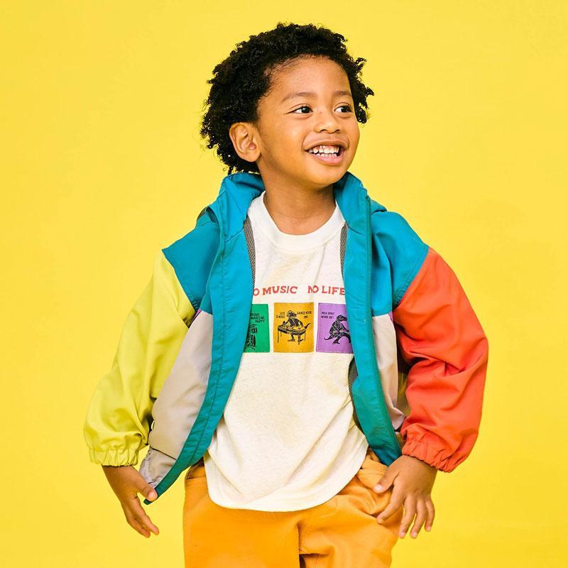 子ども用イエローフード付きジャケット ベルメゾン ウインドブレーカー ジャンパー ジャケット 上着