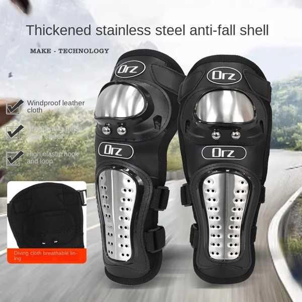ステンレス製オートバイの膝パッド,モトクロスレース用,保護具,4 ステンレス製オートバイの膝パッド,モトクロスレース用,保護具,4